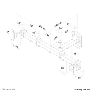 Neomounts FPMA-W960D Dual monitor/TV mount wall 10-27" - full motion FPMA-W960D