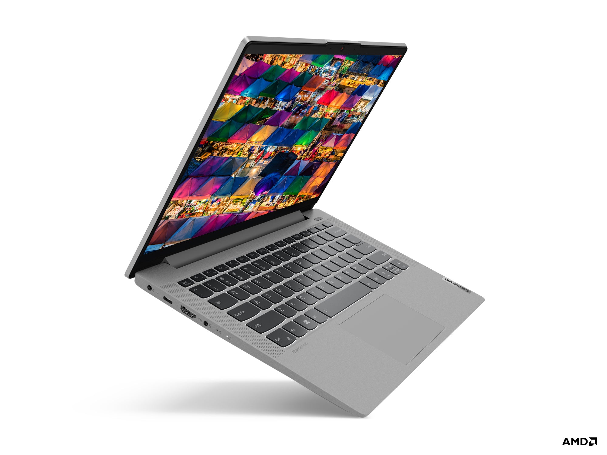 Lenovo IdeaPad 5 14ALC05 AMD Ryzen™ 5 5500U Ordinateur portable 35,6 cm (14") Full HD 16 Go DDR4-SDRAM 512 Go SSD Wi-Fi 5 (802.11ac) Windows 10 Home Anglais Gris, Platine 82LM009RMH