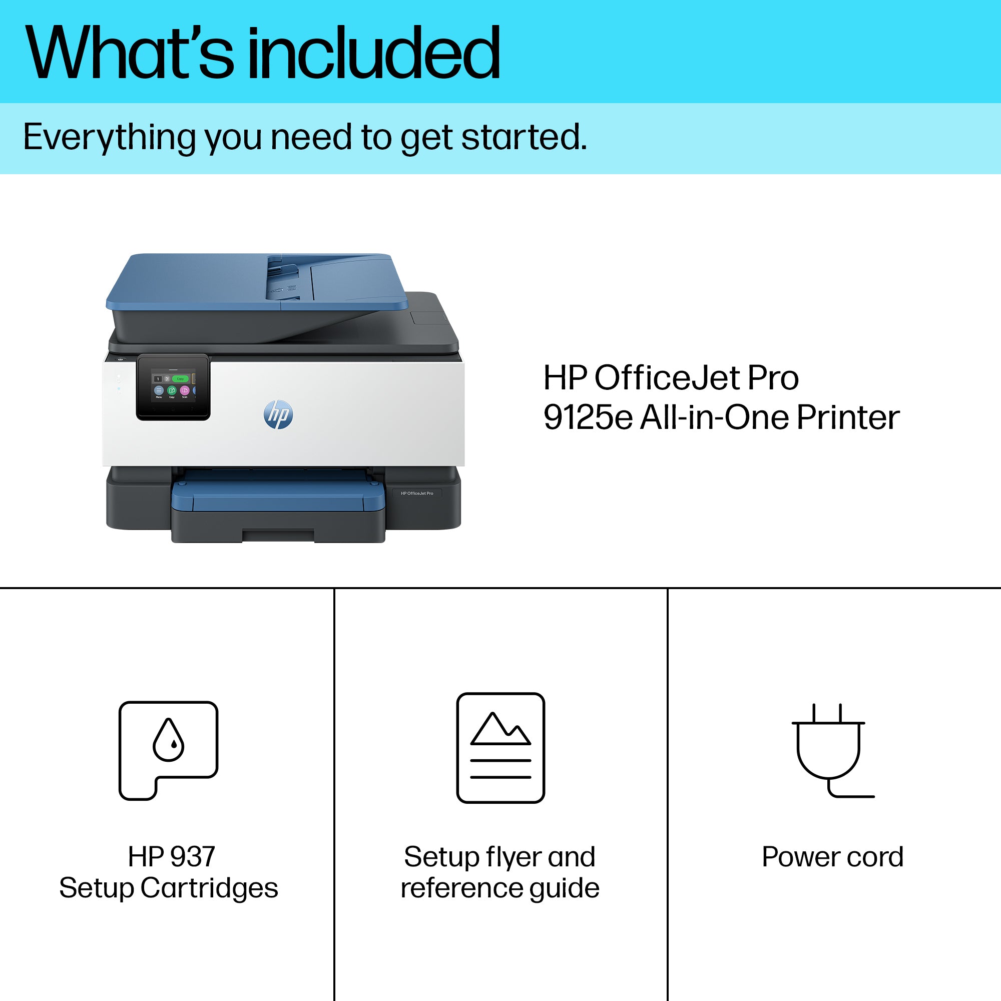 HP OfficeJet Pro 9125e Sans fil All-in-One Couleur Imprimante, Instant Ink; Impression recto-verso 403X5B#687