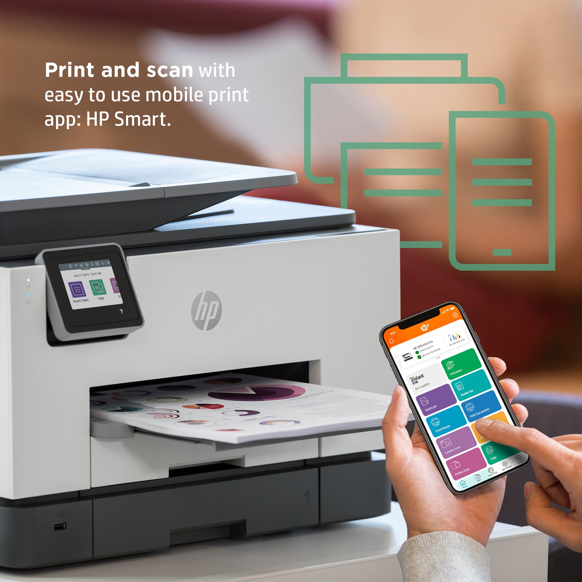 HP OfficeJet Pro 9022e Sans fil All-in-One Couleur Imprimante, Instant Ink; Impression recto-verso 226Y0B#629