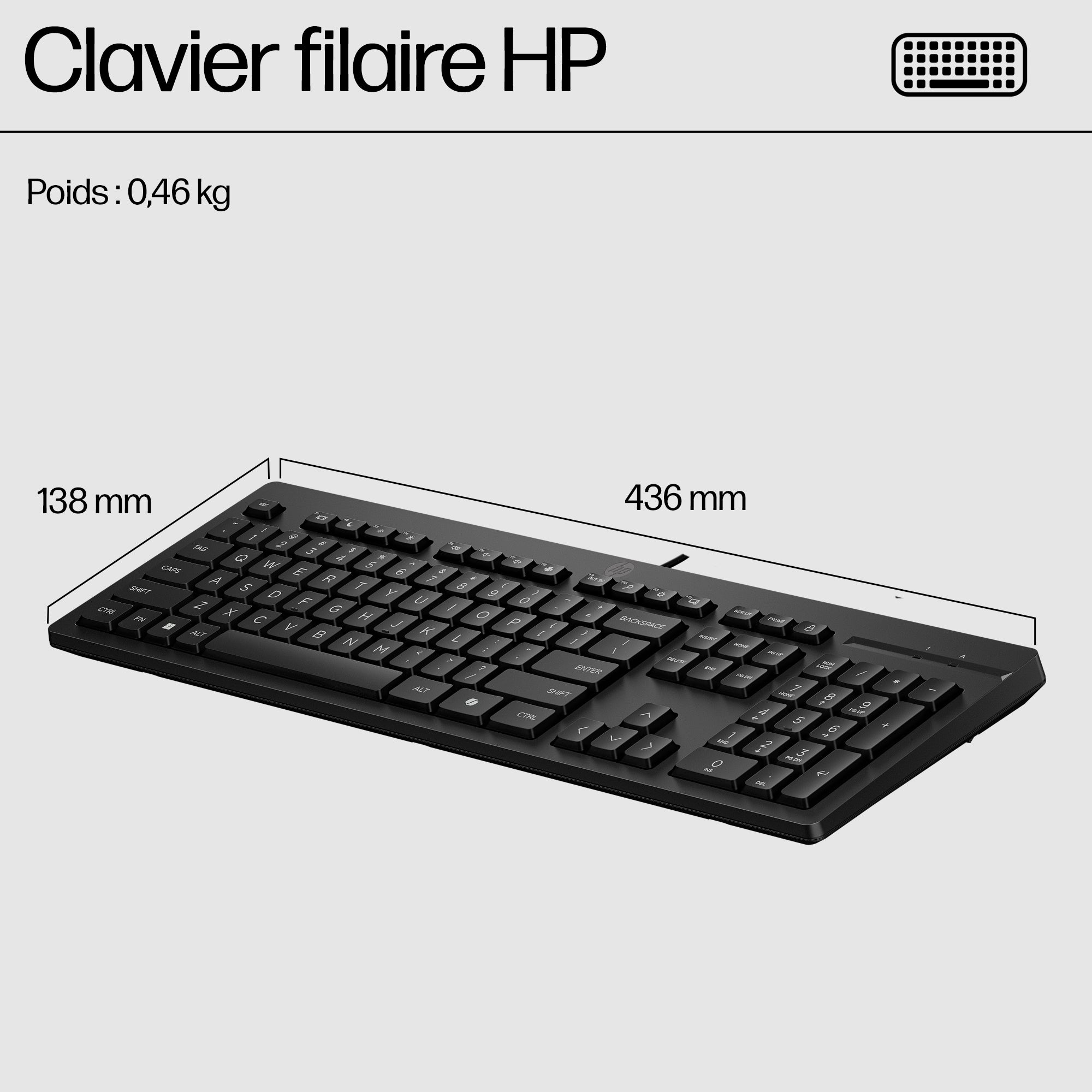 HP Clavier filaire USB 125 M27527-071