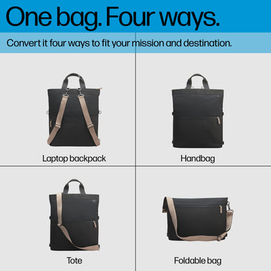 HP Sac forme sac à dos pour ordinateur portable convertible 14 pouces 9C2H1AA