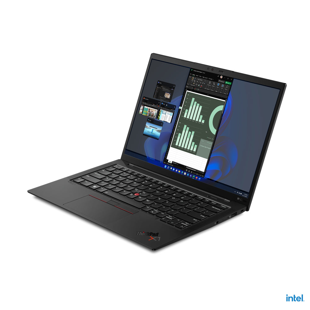 Lenovo ThinkPad X1 Carbon Gen 10 Intel® Core™ i7 i7-1255U Ordinateur portable 35,6 cm (14") WUXGA 16 Go LPDDR5-SDRAM 512 Go SSD Wi-Fi 6E (802.11ax) Windows 11 Pro Allemand Noir 21CB009SGE