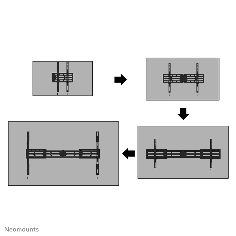 Neomounts WL30S-950BL19 Support mural robuste pour écran 55-115" - fixe - verrouillable - paysage et portrait WL30S-950BL19