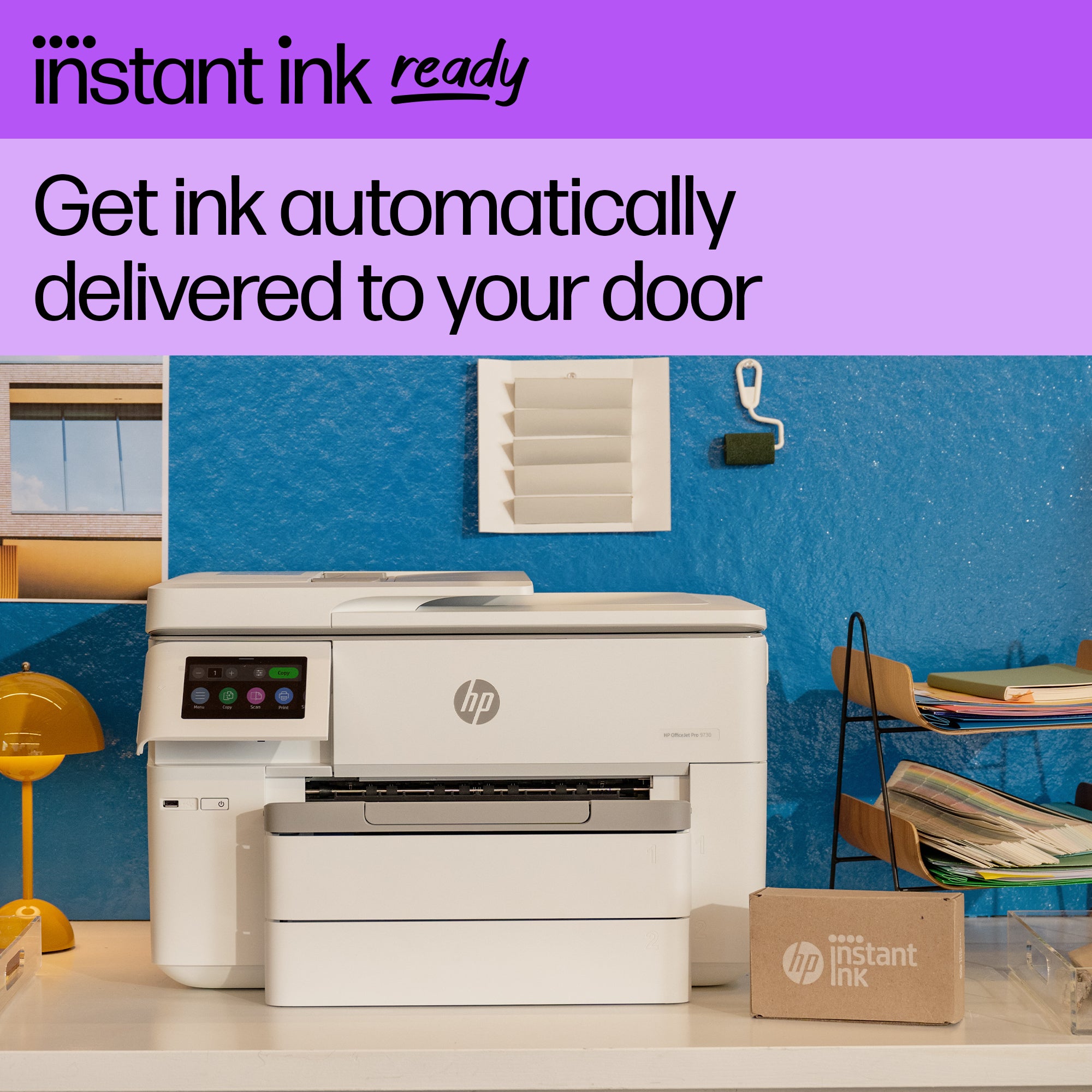 HP OfficeJet Pro 9730e Sans fil All-in-One Couleur Imprimante, Instant Ink; Impression recto-verso 537P6B#629