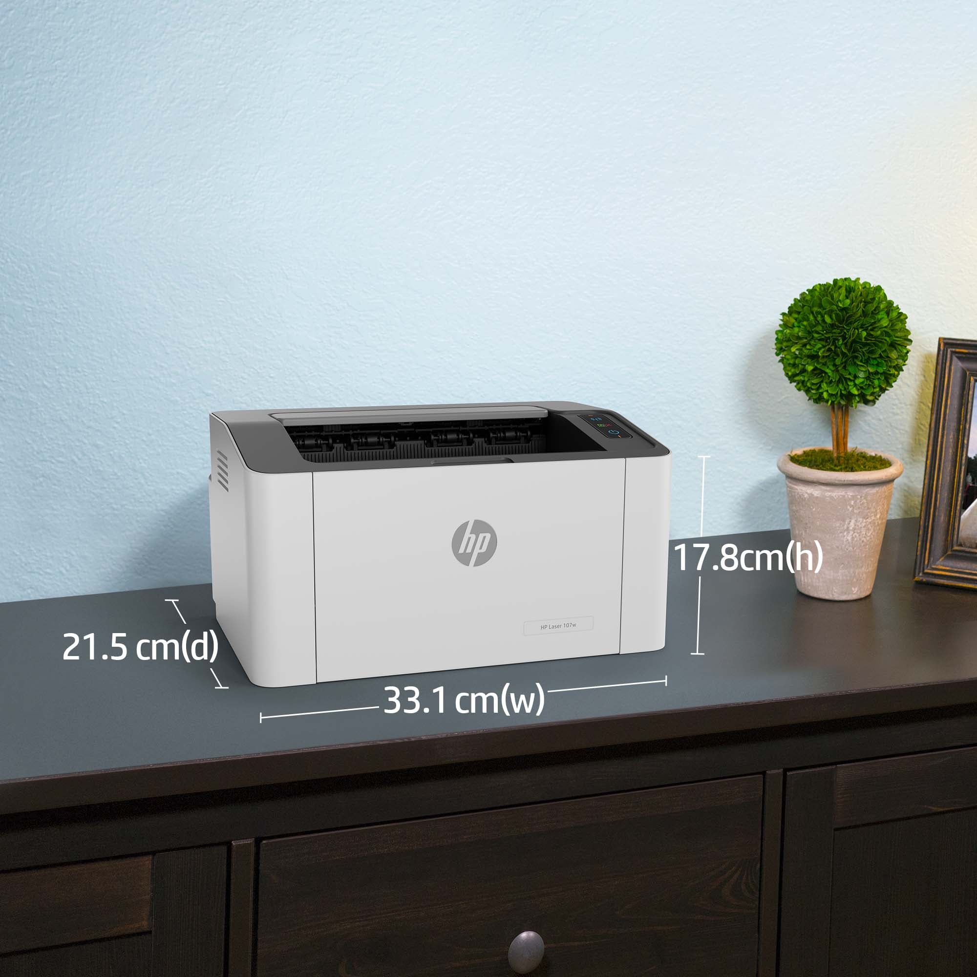 HP Laser 107w Sans fil Noir et blanc Imprimante, Recto verso 209U7A#B19