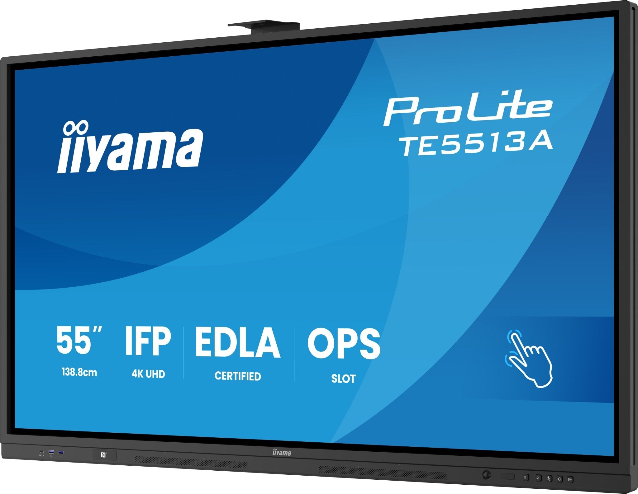 iiyama TE5513A - B1AG beeldkrant Interactief flatscreen 138,7 cm (54.6") Wifi 500 cd/m² 4K Ultra HD Zwart Touchscreen Type processor Android 18/7 TE5513A - B1AG - Compridis