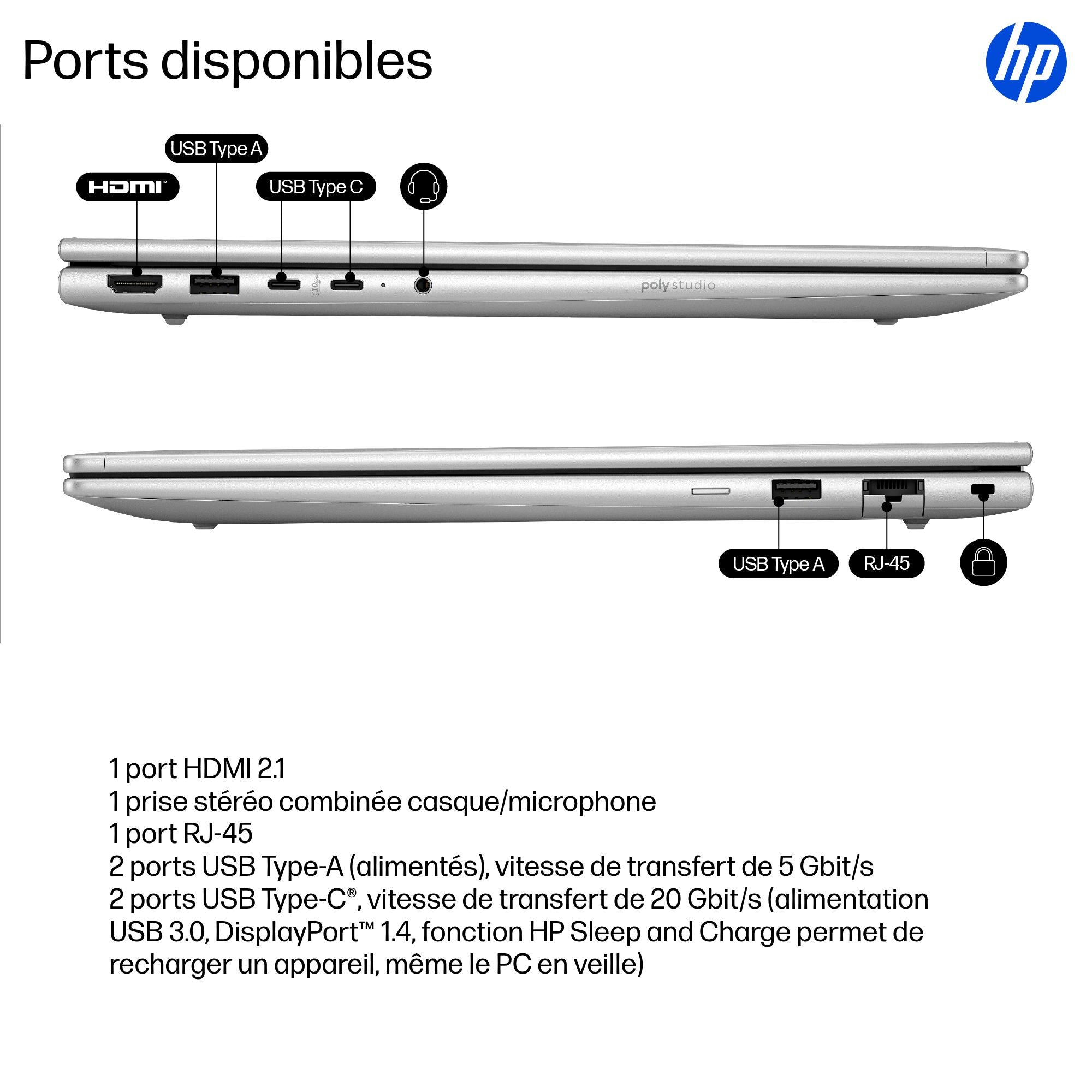 HP ProBook 4 G1i 16" Intel Core Ultra 7 255H 32Go 1TB SSD AZERTY B9YS0ET#ABF
