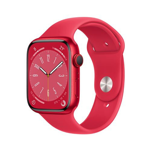 Apple Watch Series 8 OLED 45 mm Numérique 396 x 484 pixels Écran tactile 4G Rouge Wifi GPS (satellite) MNKA3TY/A