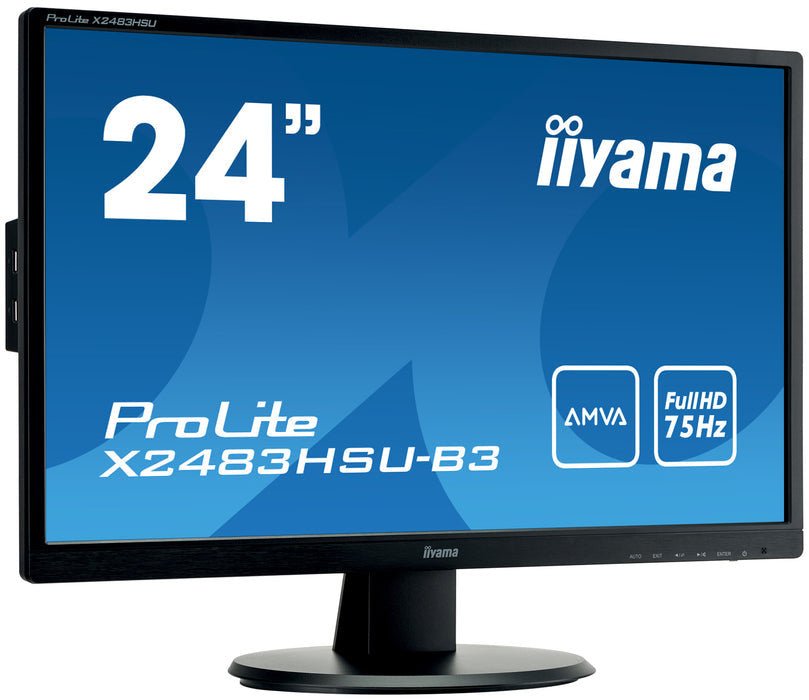 iiyama ProLite X2483HSU - B3 computer monitor 60,5 cm (23.8") 1920 x 1080 Pixels Full HD LED Zwart X2483HSU - B3 - Compridis