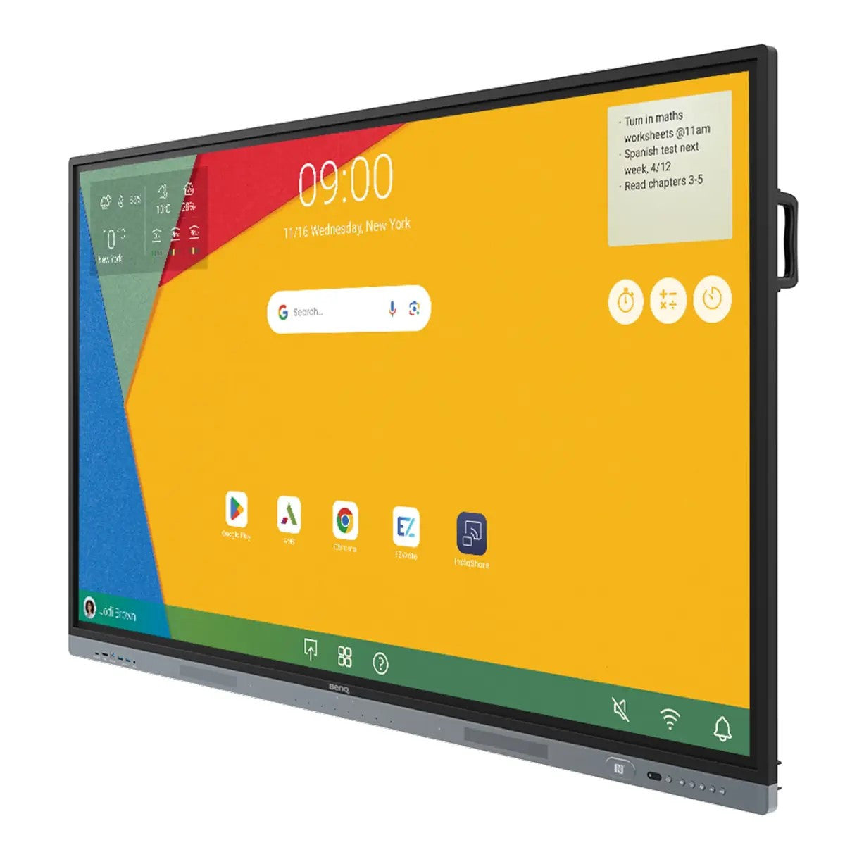 BenQ RM7504 tableau blanc interactif 190,5 cm (75") 3840 x 2160 pixels Écran tactile Noir RM7504
