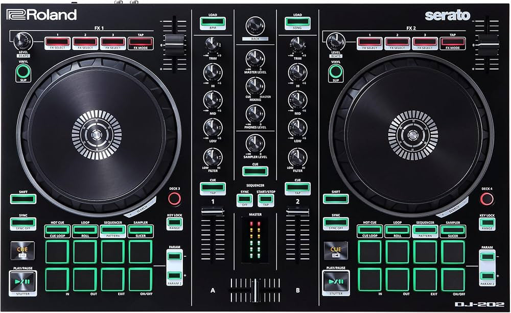 Roland DJ-202 DJ controller Digital Vinyl System (DVS) scratcher 2 channels Black DJ-202