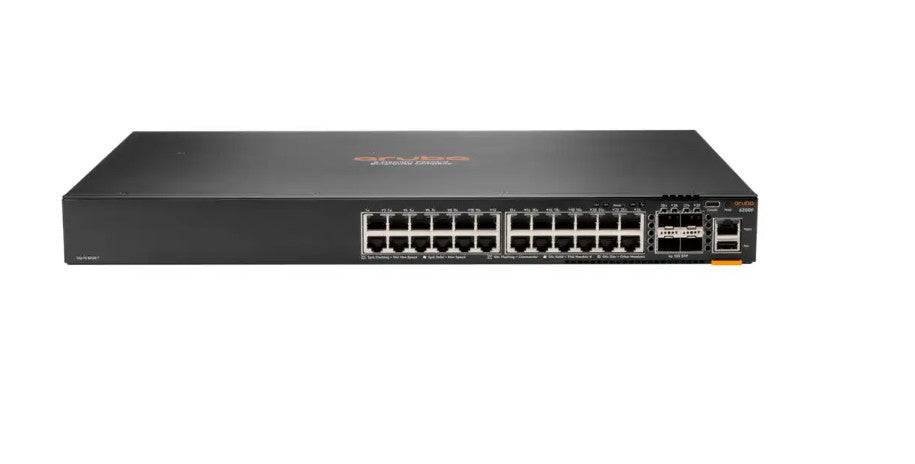 HPE Aruba Networking Aruba 6200F 24G 4SFP+ Géré L3 Gigabit Ethernet (10/100/1000) 1U Noir JL724A#ABB