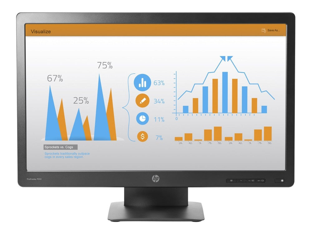 HP ProDisplay Monitor P232 de 23 pulgadas computer monitor 58.4 cm (23") 1920 x 1080 pixels Full HD LED Black K7X31AA