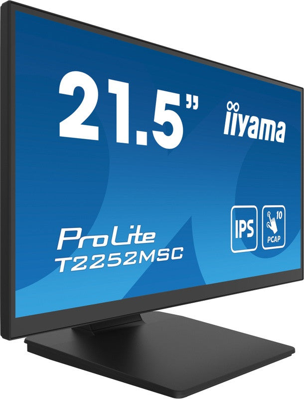 iiyama ProLite T2252MSC-B2 écran plat de PC 54,6 cm (21.5") 1920 x 1080 pixels Full HD LCD Écran tactile Noir T2252MSC-B2