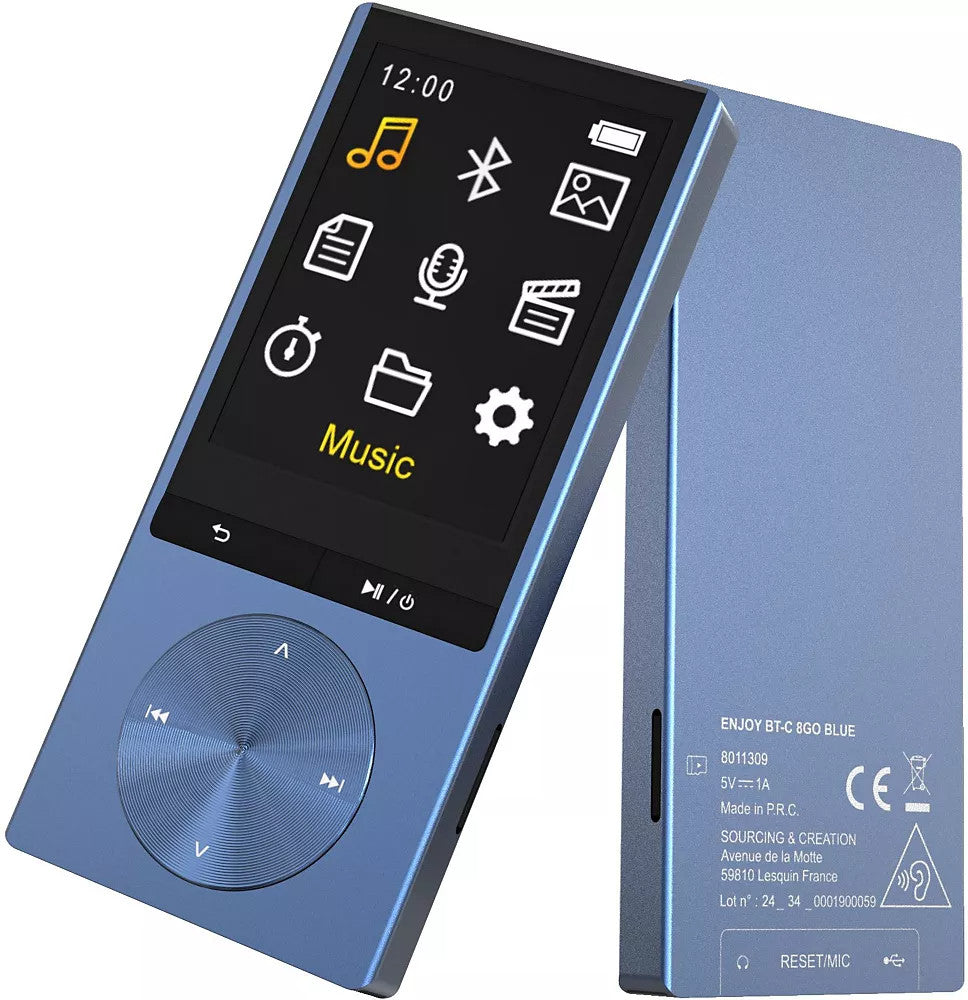ESSENTIAL Profitez du lecteur MP4 BT-C 8 Go Bleu 2024 8011309