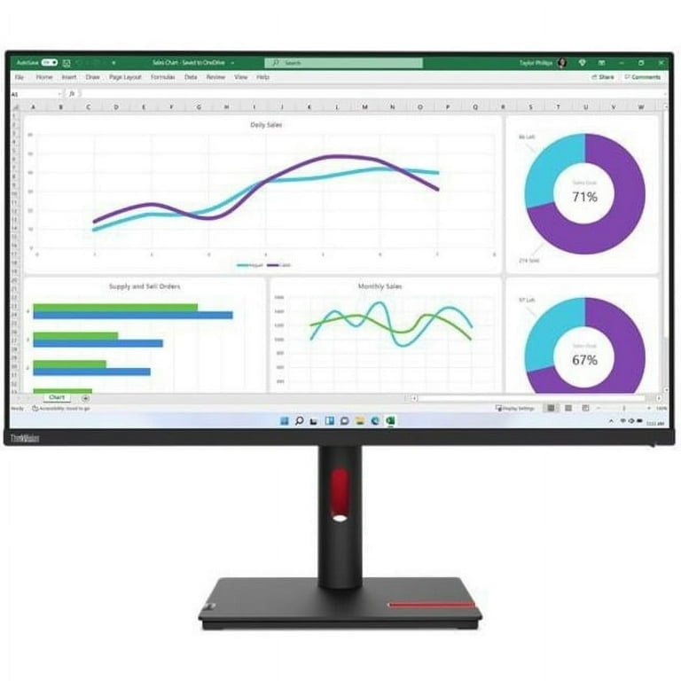 Lenovo ThinkVision T32h-30 LED display 80 cm (31.5") 2560 x 1440 pixels Quad HD Noir 63D3GAT1EU