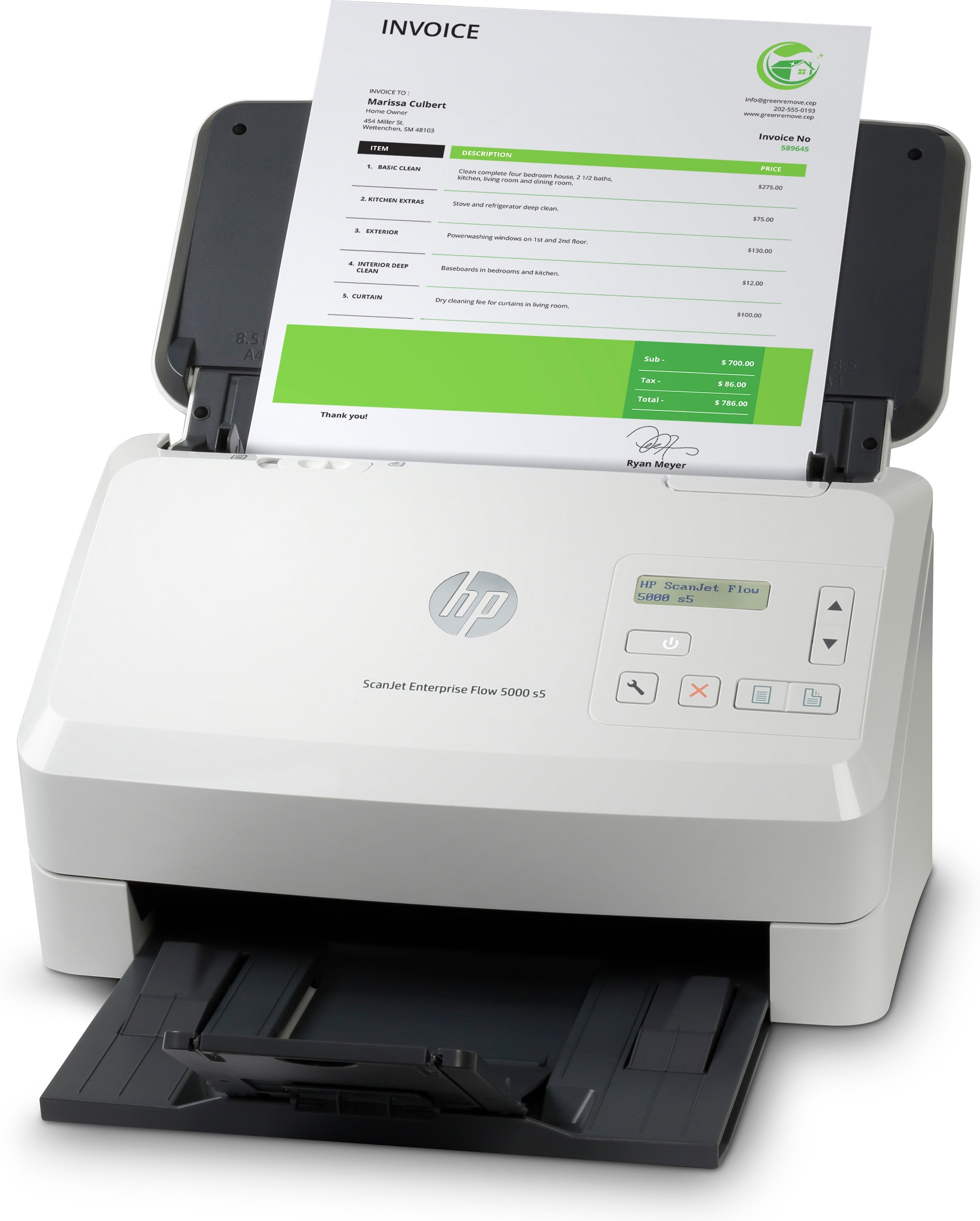 HP Scanjet Enterprise Flow 5000 s5 Alimentation feuille à feuille de scanner 600 x 600 DPI A4 Blanc 6FW09A#B19