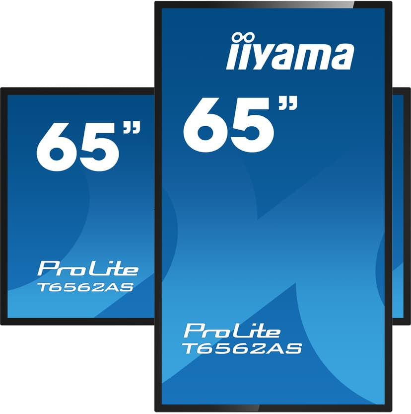 iiyama T6562AS-B1 Écran d'affichage dynamique Écran plat interactif 163,8 cm (64.5") IPS 500 cd/m² 4K Ultra HD Noir Écran tactile Intégré dans le processeur Android 8.0 24/7 T6562AS-B1