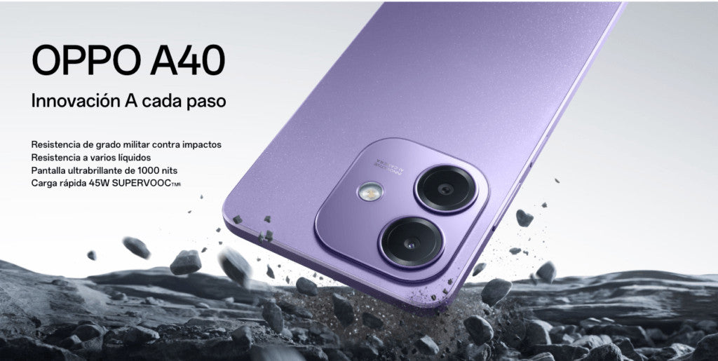 OPPO A40 16,9 cm (6.67") Double SIM Android 14 4G USB Type-C 4 Go 128 Go 5100 mAh Violet 110010347457