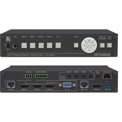 KRAMER Compacte 5-ingangs 4K60 4:4:4 presentatieswitcher/scaler met gelijktijdige HDBaseT- en HDMI-uitgangen VP-440H2 - Compridis