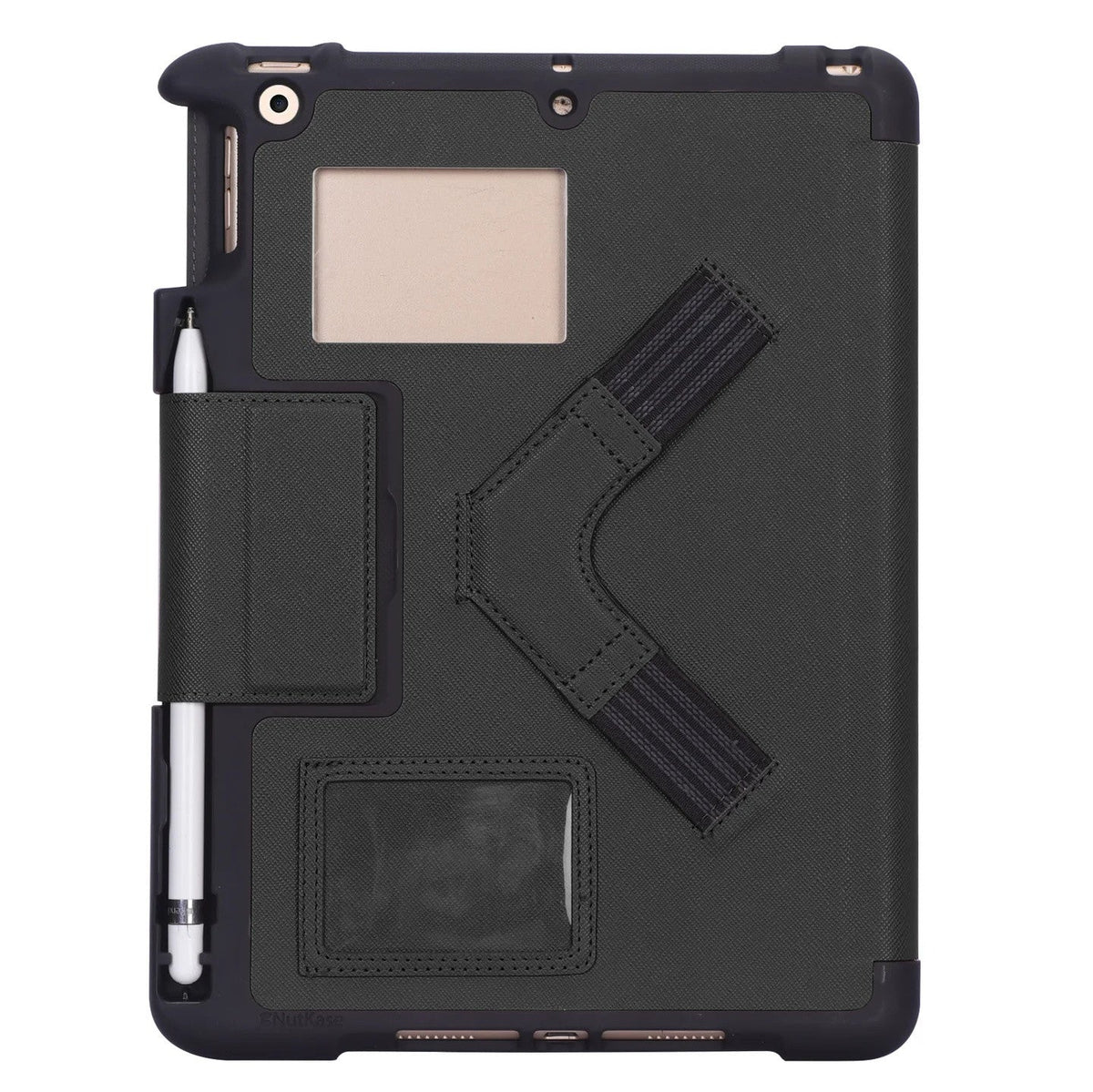 NutKase NK BumpKase met stylushouder voor iPad NKLG612 (zwart) NK114B-EL-SHM-CS-NKLG612 - Compridis