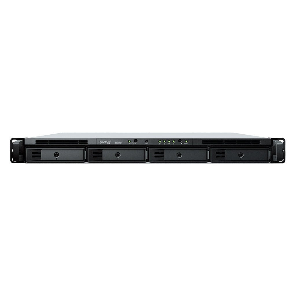SYNOLOGY 4-bay 1U Rack NAS Quad Core 2GB 1X1GBE RS822RP+ - Compridis
