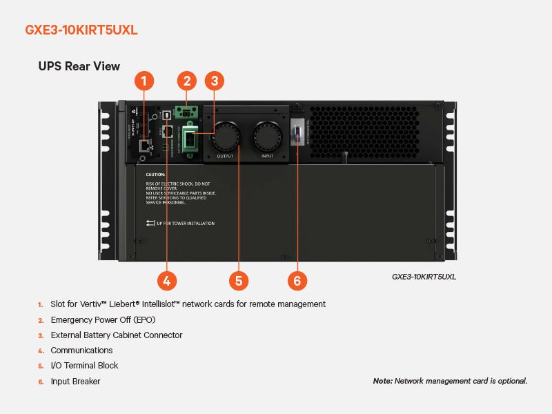 Vertiv Liebert GXE3 - 10KIRT5UXL UPS Dubbele conversie (online) 10 kVA 10000 W GXE3 - 6000IRT4UXL - Compridis