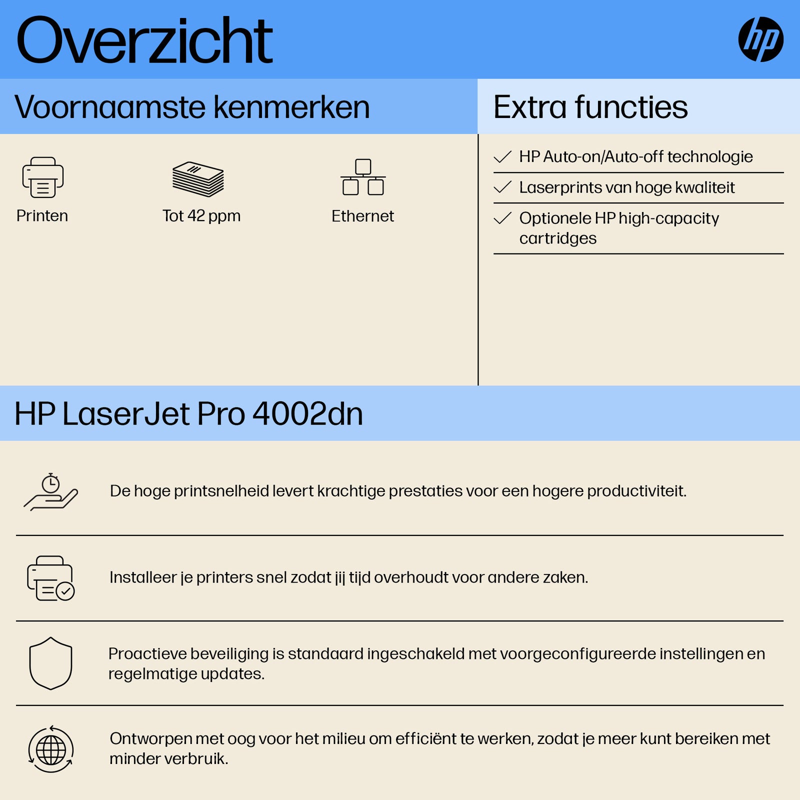 HP LaserJet Pro Imprimante 4002dn 2Z605F#B19