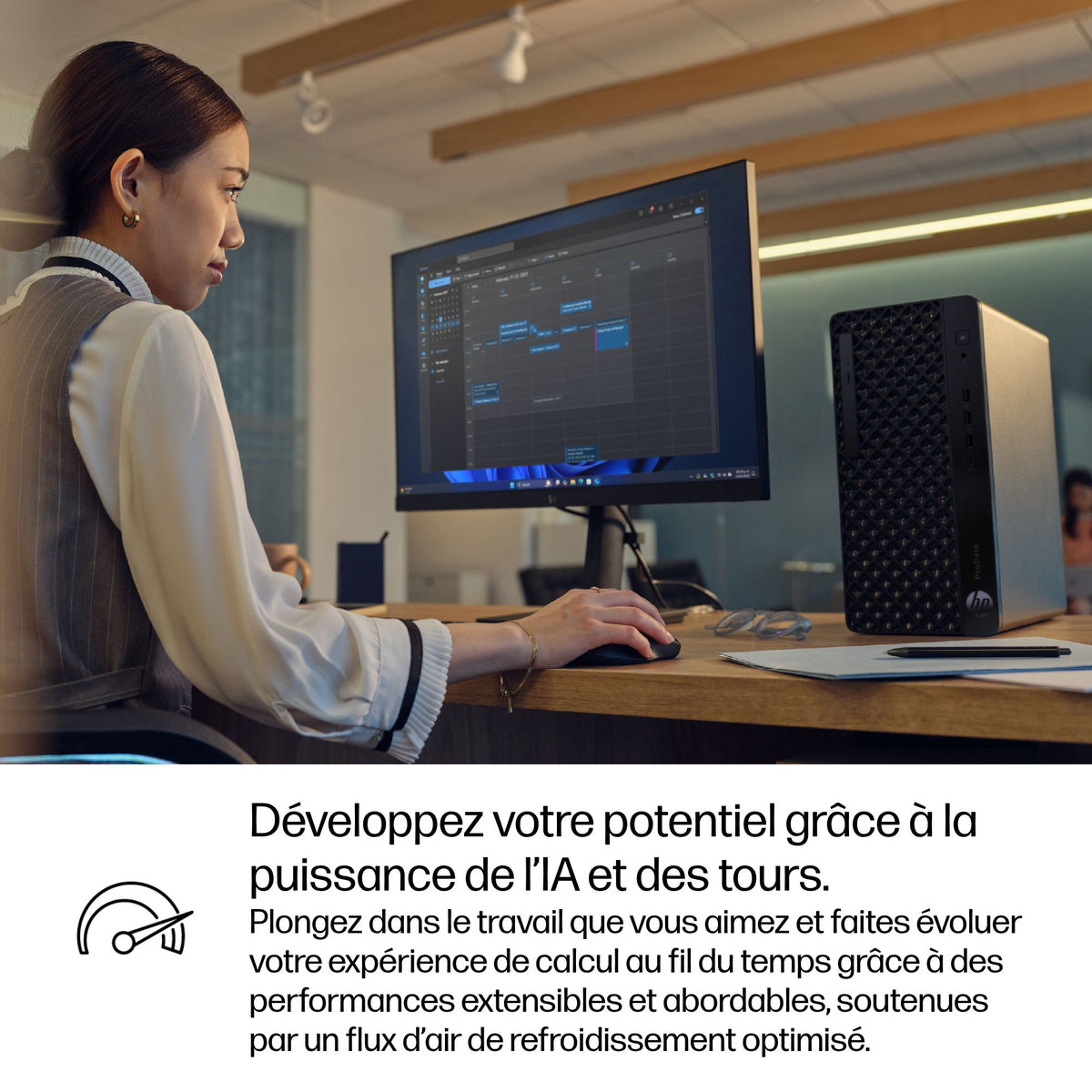 HP ProDesk 4 Tower G1i Desktop AI PC Intel Core Ultra 7 265 16 Go DDR5-SDRAM 512 Go SSD Windows 11 Pro Noir 9H7K7ET#ABF