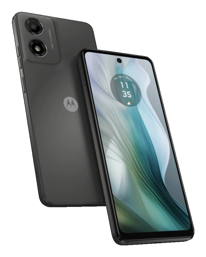Motorola moto e14 16,7 cm (6.56") Double SIM Android 14 Go edition 4G USB Type-C 2 Go 64 Go 5000 mAh Graphite, Gris PB3C0004SE