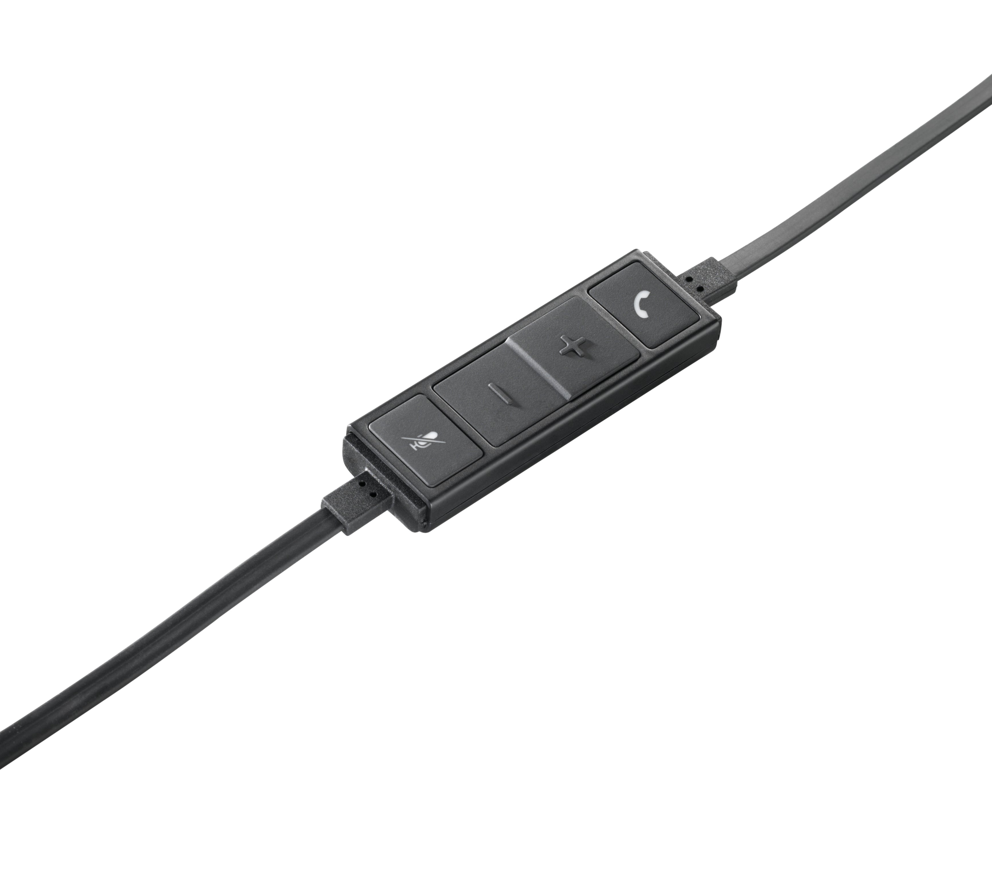 Casque filaire Logitech 981-000519 pour bureau/centre d'appels, USB Type-A, noir, argent