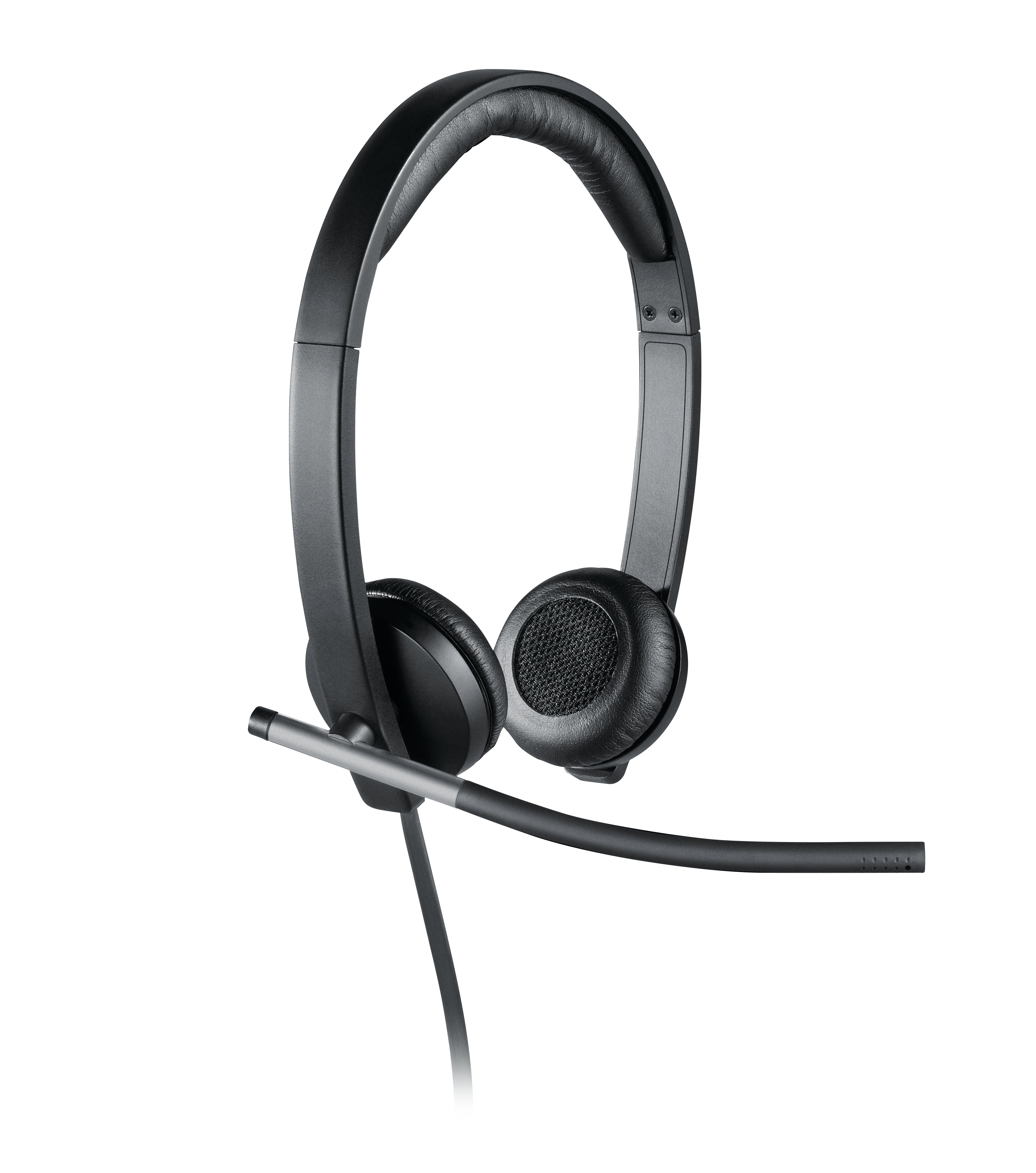 Casque filaire Logitech 981-000519 pour bureau/centre d'appels, USB Type-A, noir, argent
