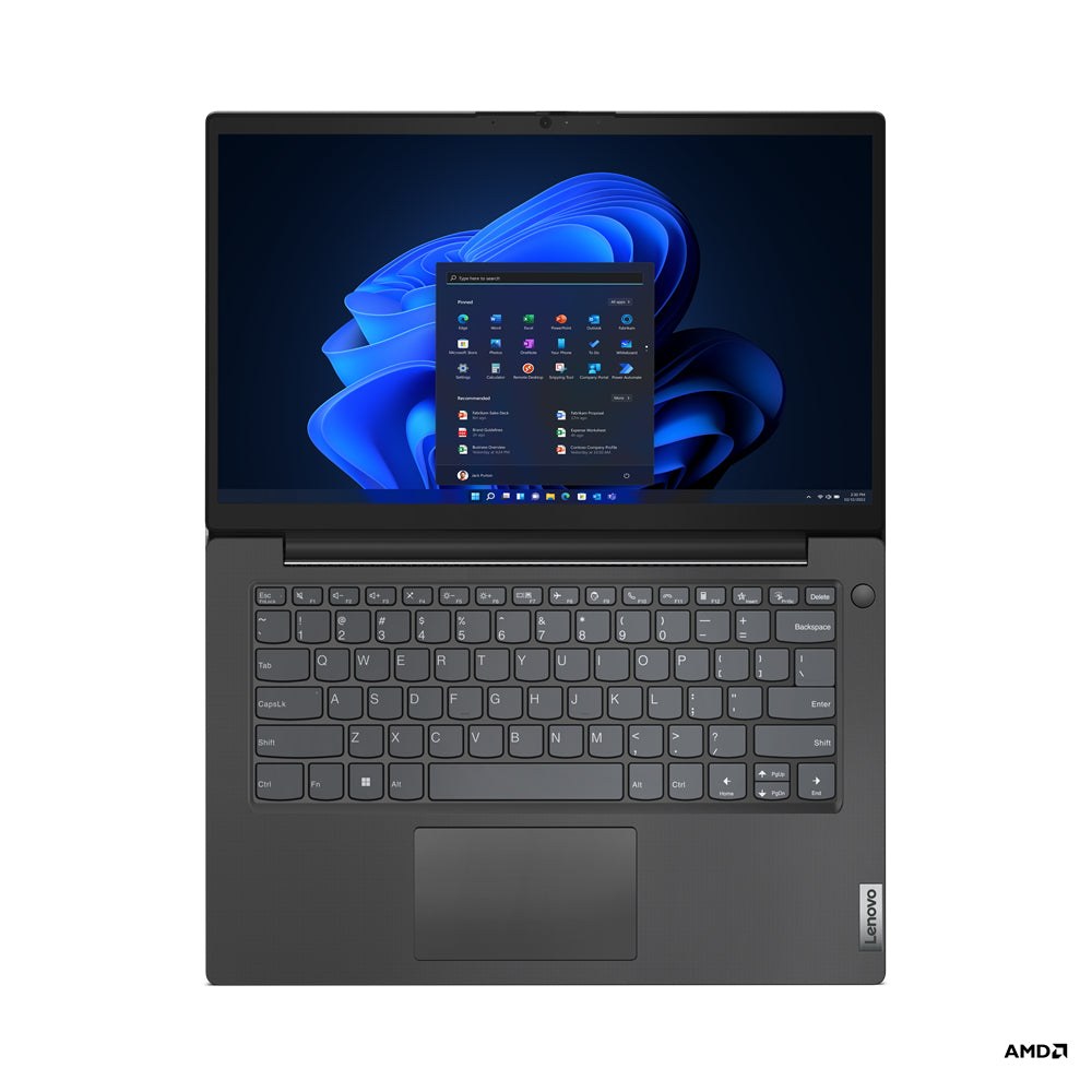 Lenovo V14 G4 AMN AMD Ryzen™ 5 7520U Ordinateur portable 35,6 cm (14") Full HD 16 Go LPDDR5-SDRAM 256 Go SSD Wi-Fi 5 (802.11ac) Windows 11 Pro Anglais britannique Noir