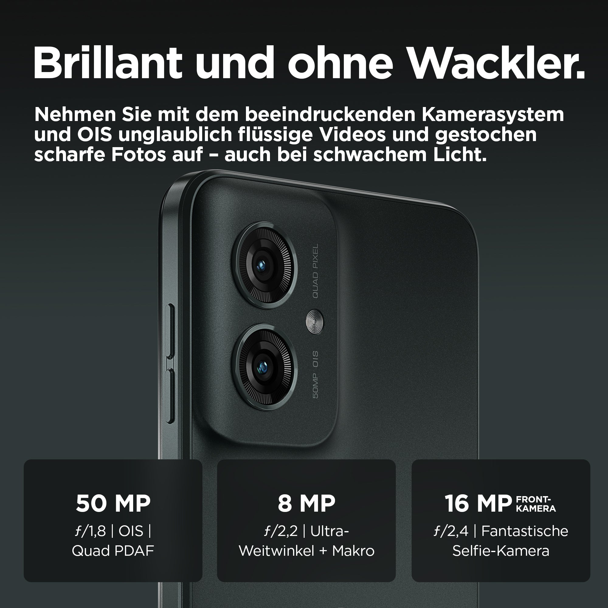 Motorola moto g55 5G 16,5 cm (6.49") Double SIM Android 14 USB Type-C 8 Go 256 Go 5000 mAh Gris PB5U0003SE