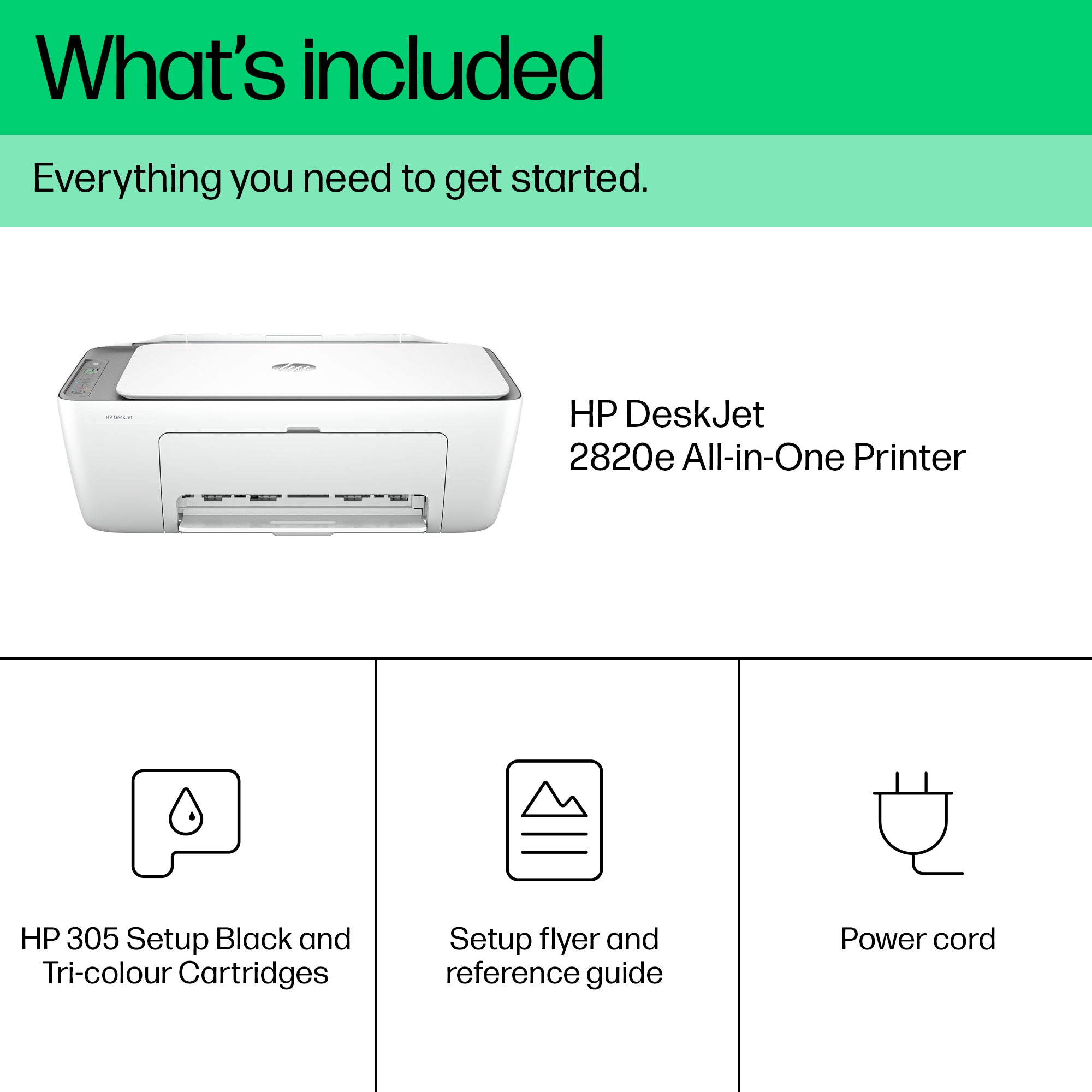 HP DeskJet 2820e Sans fil All-in-One Couleur Imprimante, Copieur, Scanner 588K9B#629