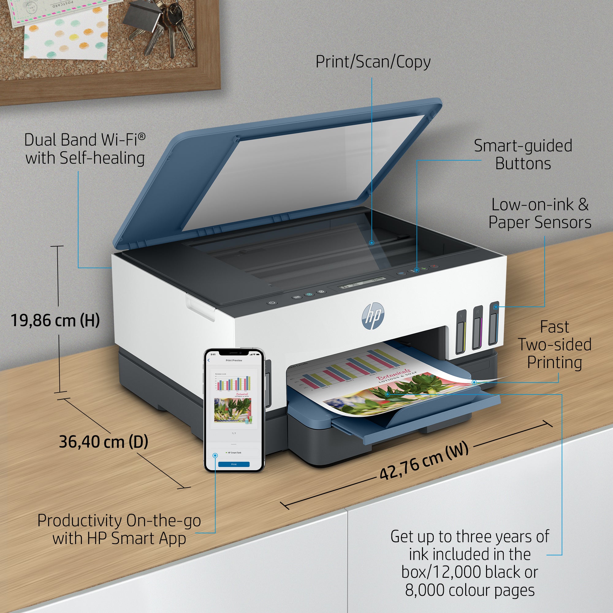 HP Smart Tank 7006 Sans fil All-in-One Couleur Imprimante, Impression recto-verso; copieur, scanner