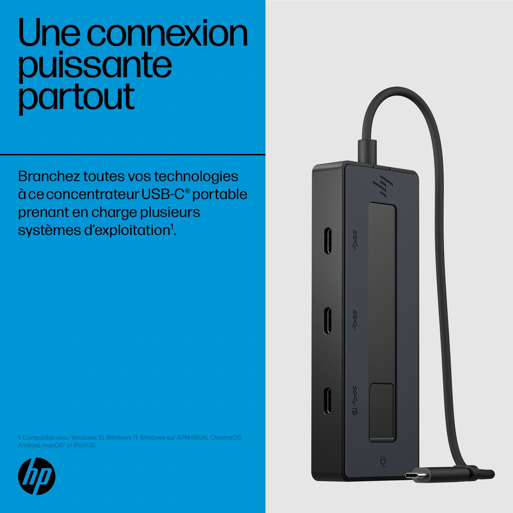 Concentrateur multiport USB-C HP 4K