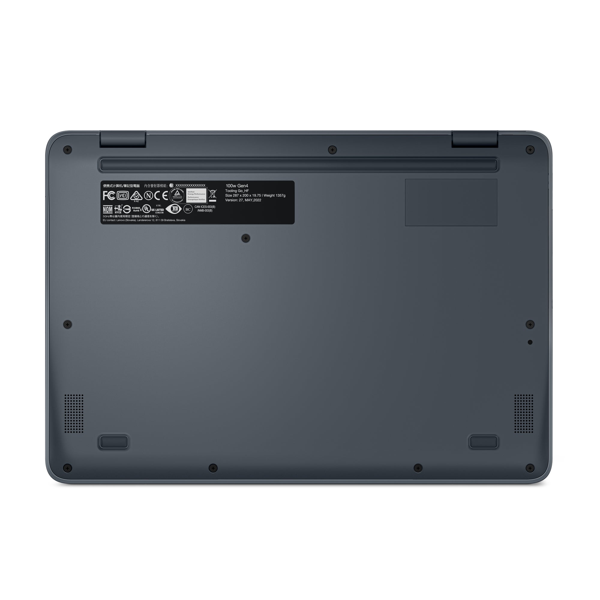Lenovo 100w Gen 4 Intel® N N100 Ordinateur portable 29,5 cm (11.6") HD 4 Go LPDDR5-SDRAM 128 Go SSD Wi-Fi 6 (802.11ax) Windows 11 Pro Anglais britannique Gris