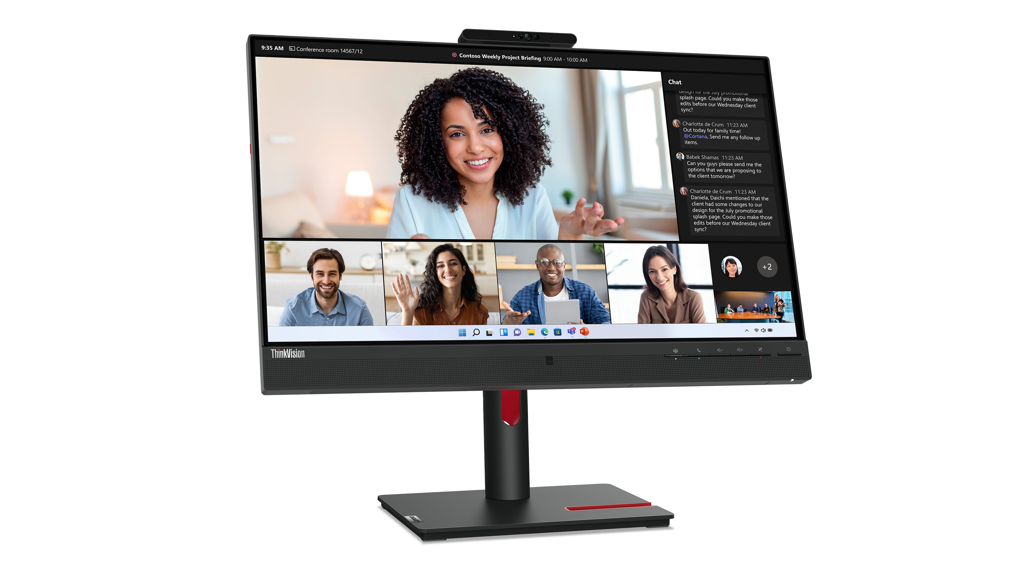 Lenovo ThinkVision T24mv-30 écran plat de PC 60,5 cm (23.8") 1920 x 1080 pixels Full HD LED Noir 63D7UAT3EU