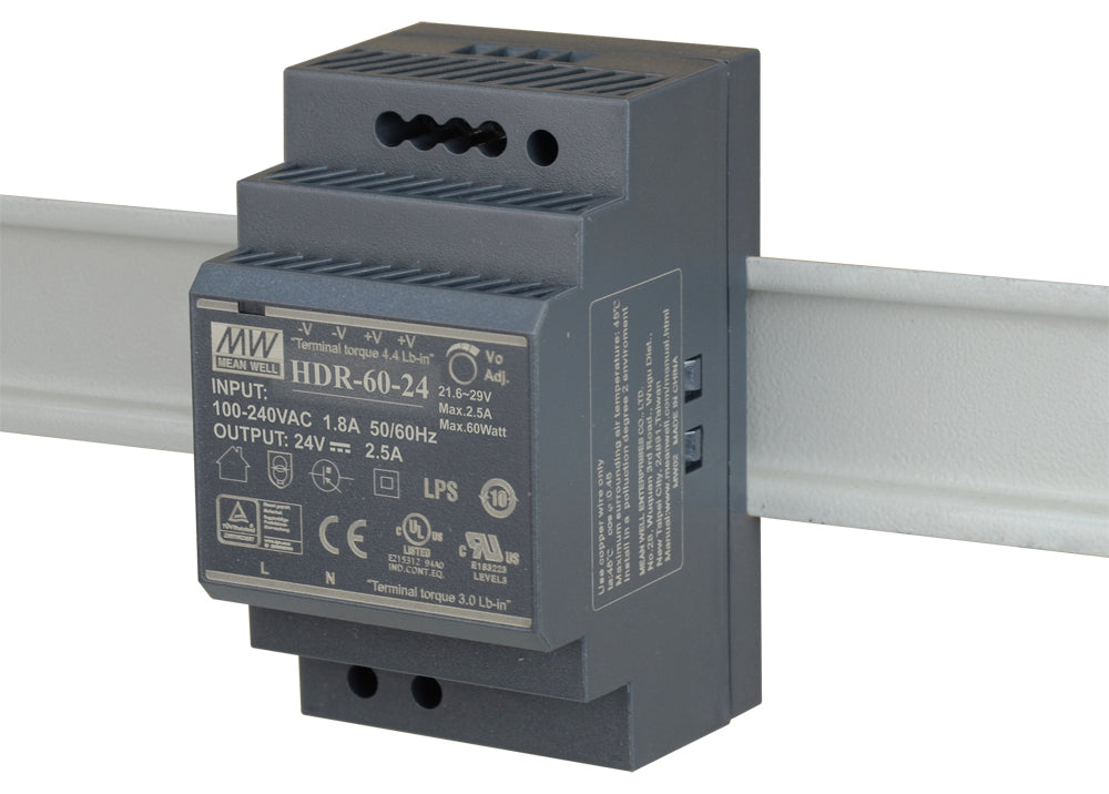 D-Link 60W Ultra slim design with 52.5mm (3SU) width Power Supply DIS-H60-24