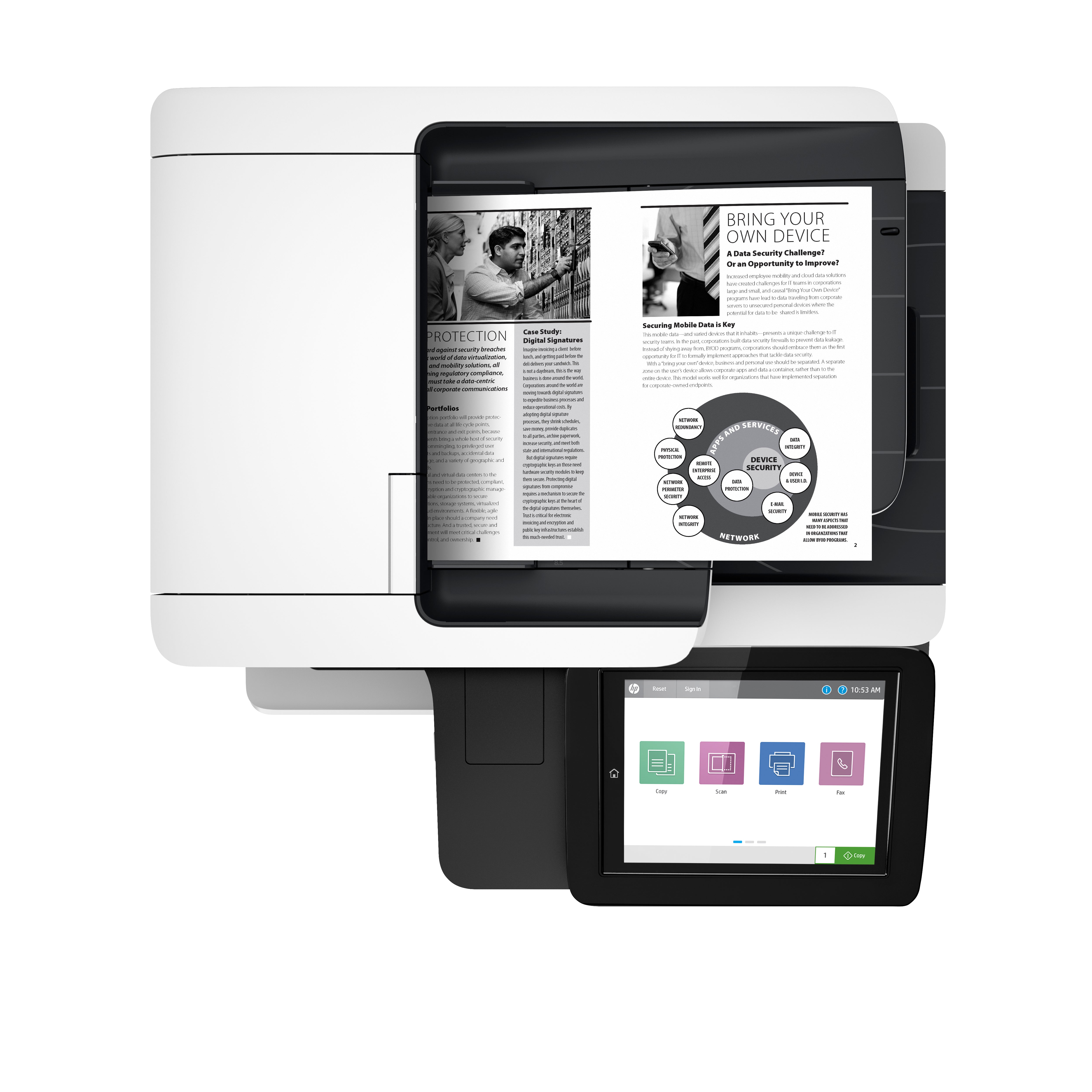 HP LaserJet Enterprise M528dn Sans fil Multifunction Noir et blanc Imprimante, Copieur, Scanner; Recto verso
