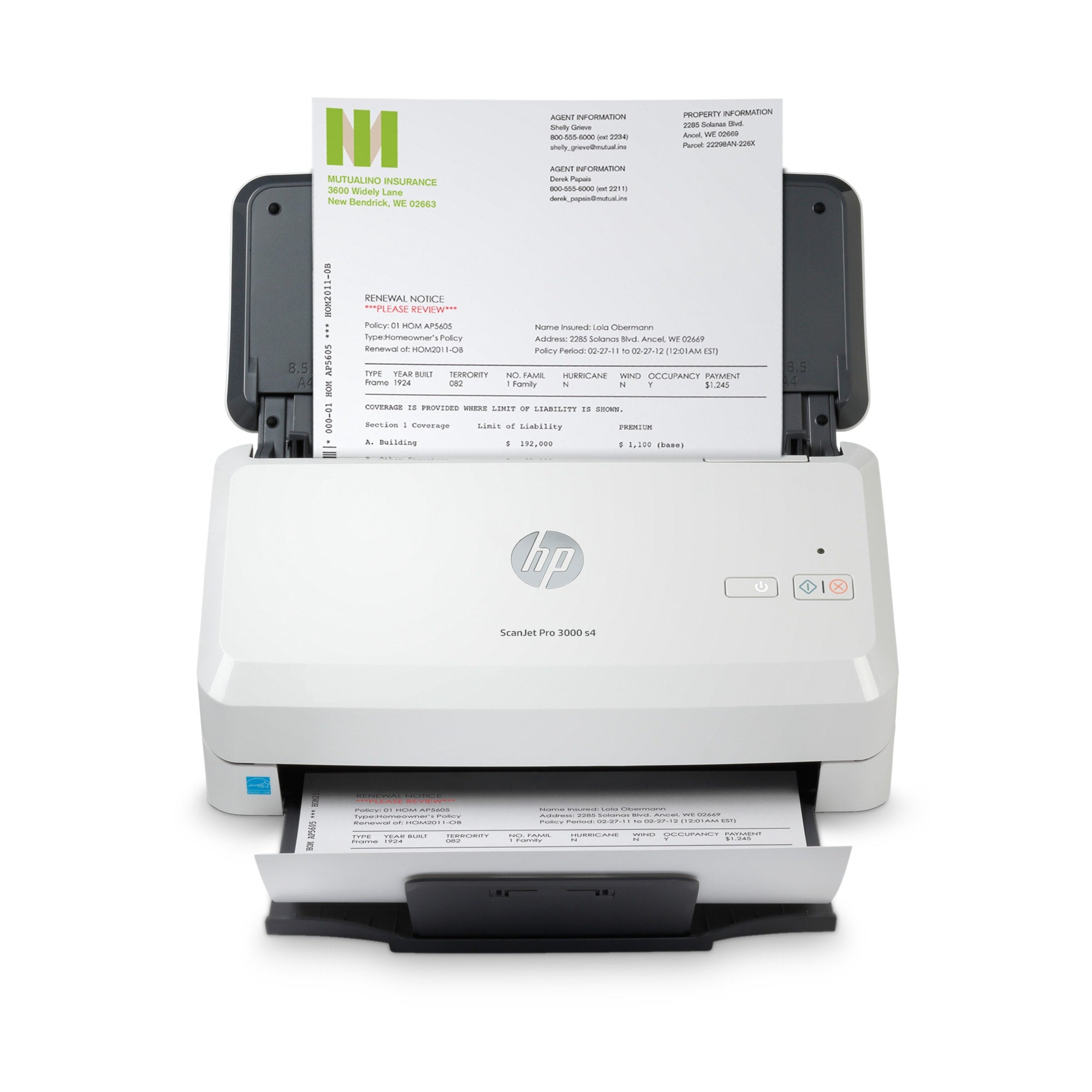HP Scanjet Pro 3000 s4 Alimentation feuille à feuille de scanner 600 x 600 DPI A4 Noir, Blanc 6FW07A#B19