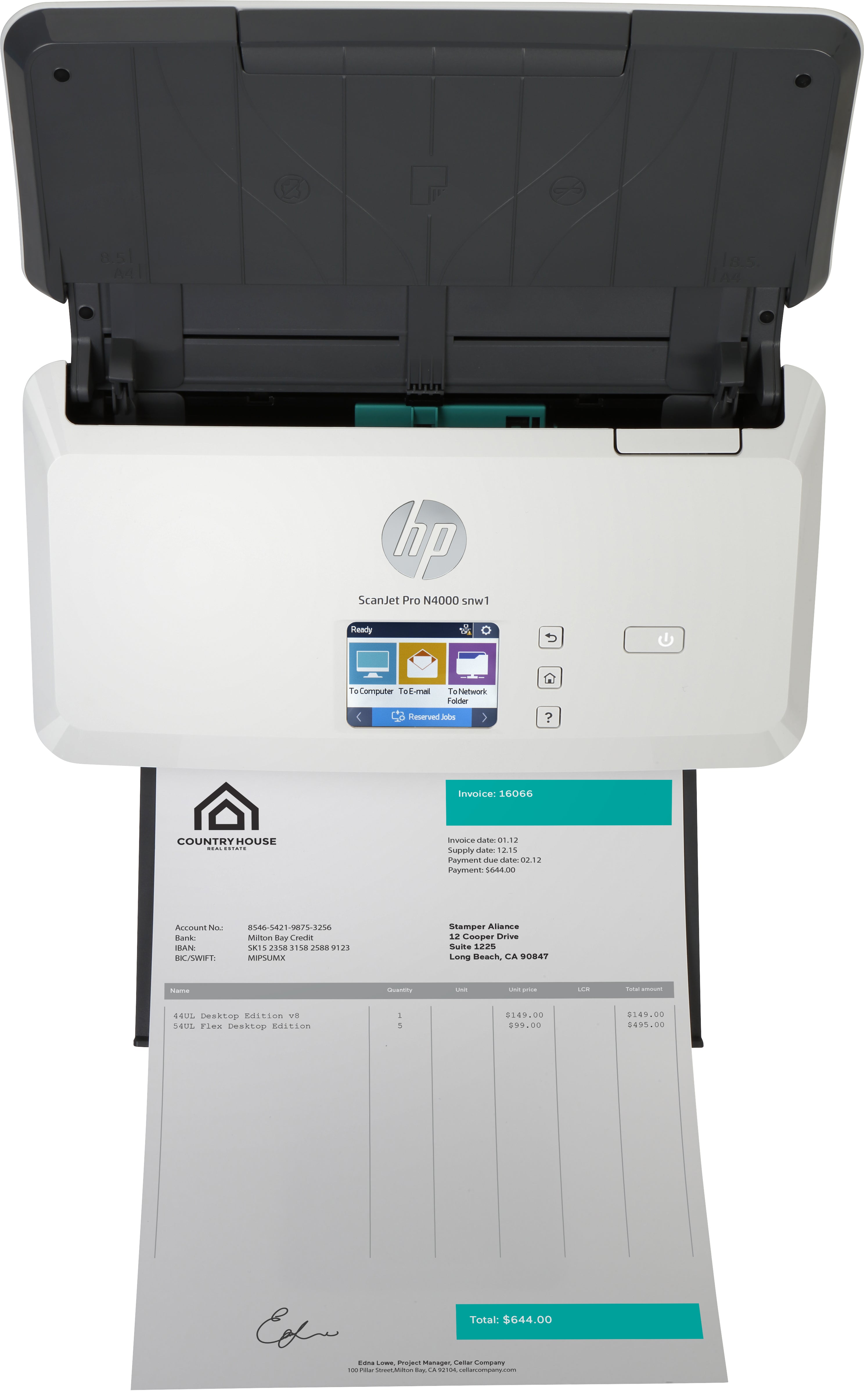 Scanner ScanJet Pro N4000 snw1 avec alimentation de documents