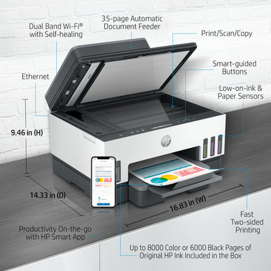 HP Smart Tank 7308 Imprimante Tout-en-un - Sans fil, Recto-verso, 15 ppm