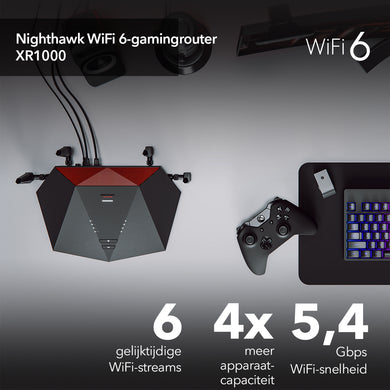 NETGEAR Nighthawk XR1000 WiFi 6 Gaming Router routeur sans fil Gigabit Ethernet Bi-bande (2,4 GHz / 5 GHz) Noir XR1000-100EUS