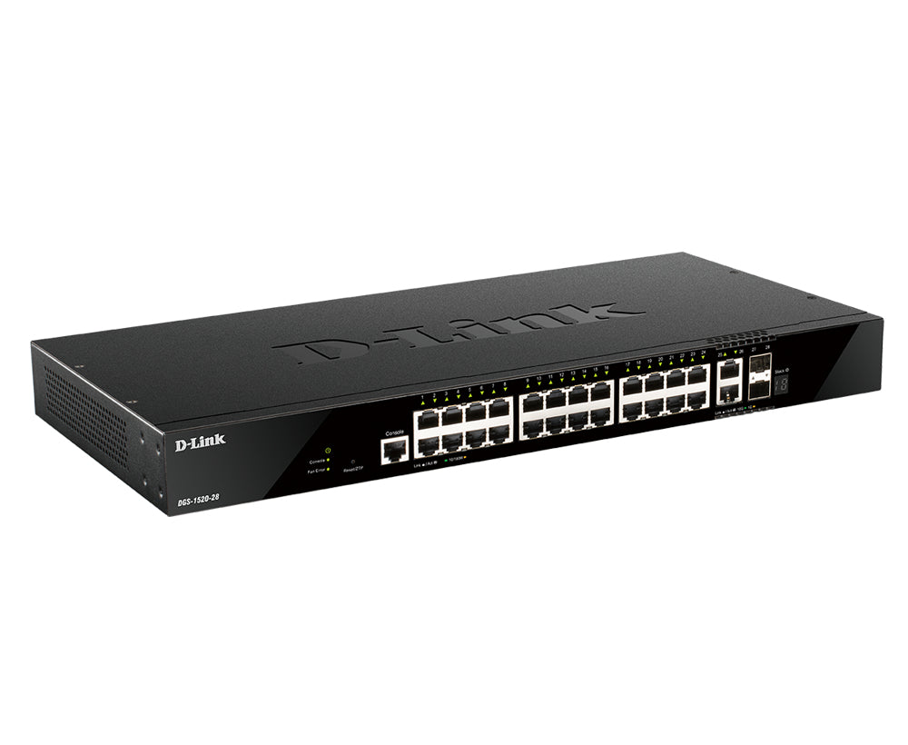 D-Link DGS-1520-28/E commutateur réseau Géré L3 10G Ethernet (100/1000/10000) 1U Noir DGS-1520-28/E