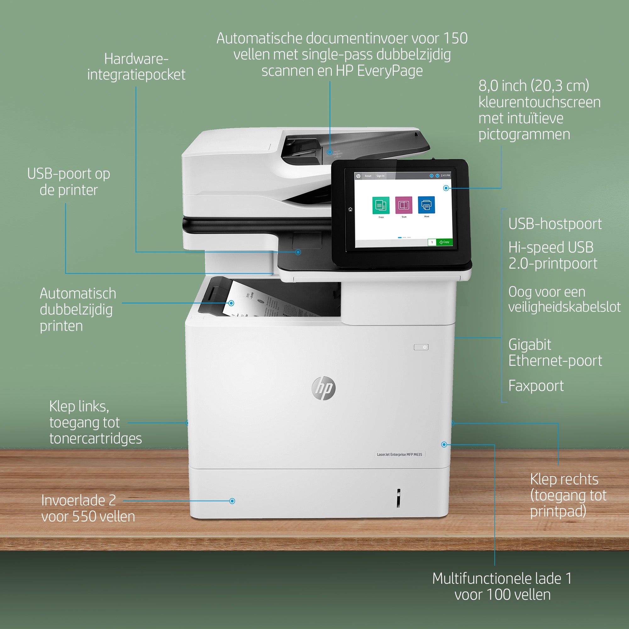 HP LaserJet Enterprise Imprimante multifonction LaserJet M635h Enterprise