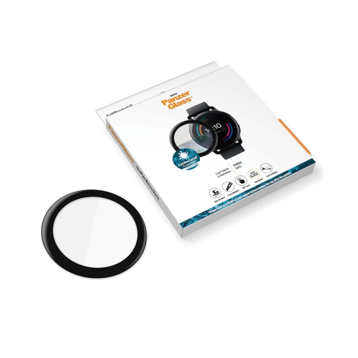 PanzerGlass 3657 accessoire intelligent à porter sur soi Protecteur d'écran Transparent Verre trempé, Polyéthylène téréphthalate (PET)