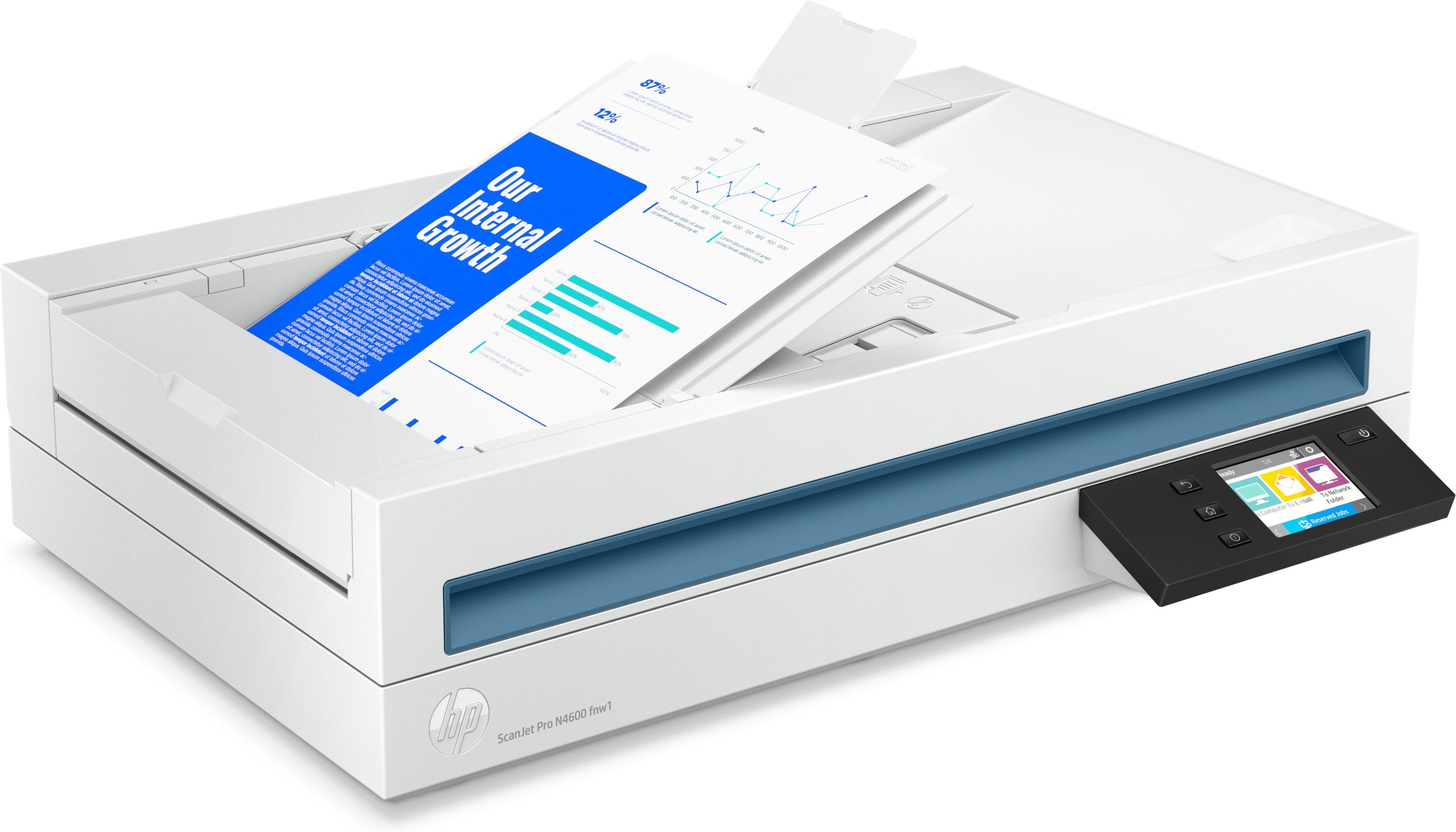 HP Scanjet Pro N4600 fnw1 Scanner à plat et chargeur automatique 1200 x 1200 DPI A5 Blanc